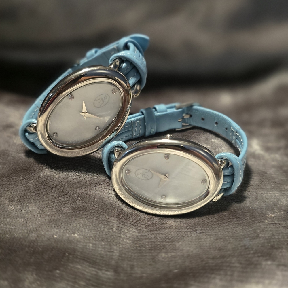 Elegant Silver and Blue Women's Watch